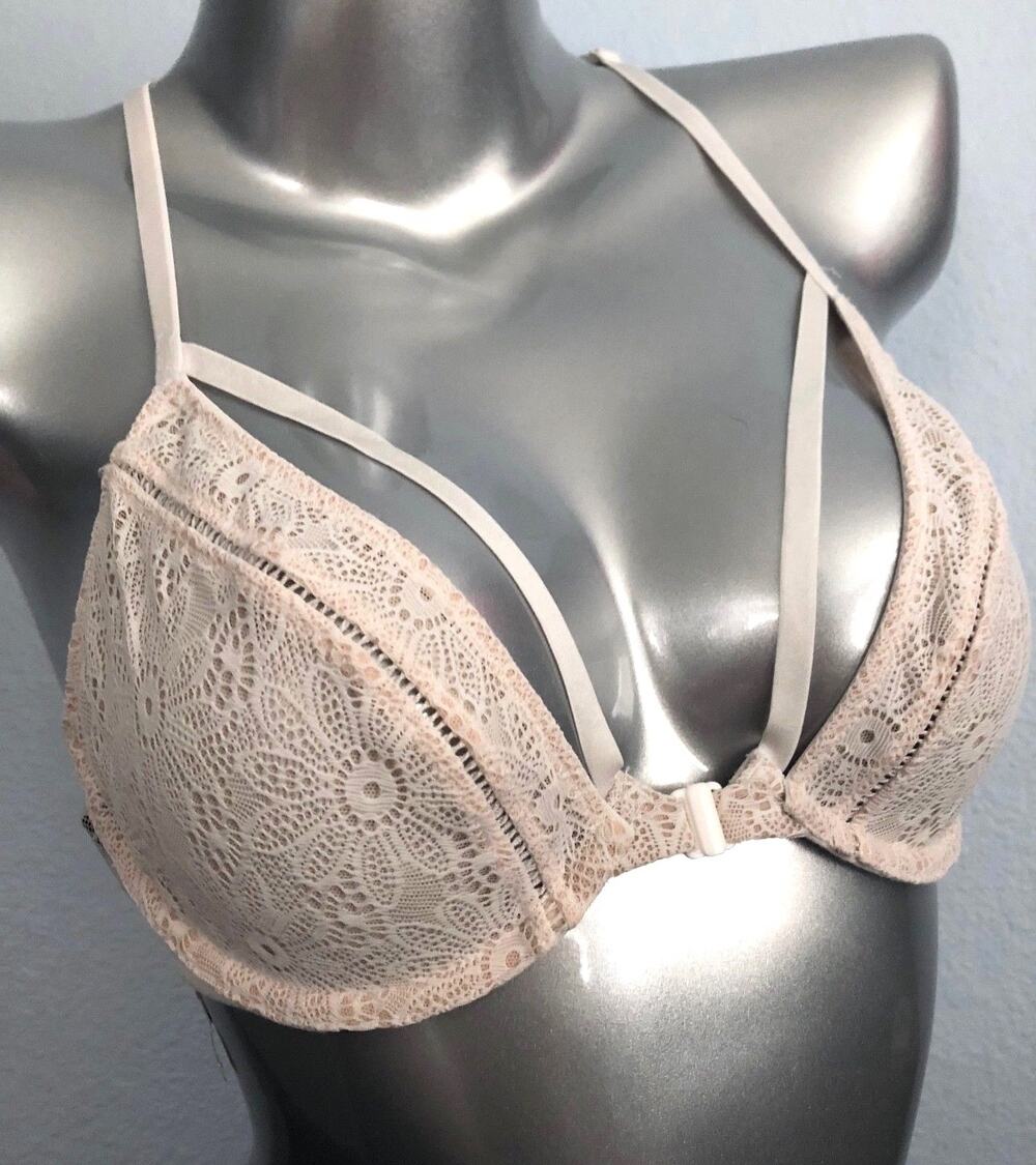 Victoria's Secret Nwt Very Sexy Front Close Racerback Coconut White Unlined Bra